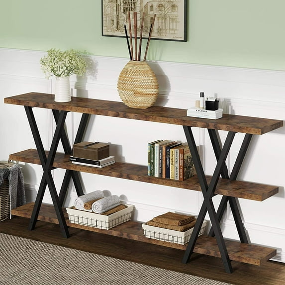 TribeSigns Sofa Table, TV Console Table, Narrow Long Sofa Table with Storage for Entryway, Living Room, 70.8 Inch