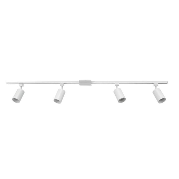 Globe Electric Industrial Style 4-Light 56" Matte White Track Lighting Kit