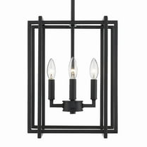Tribeca 4-Light Chandelier in Black with Black Accents