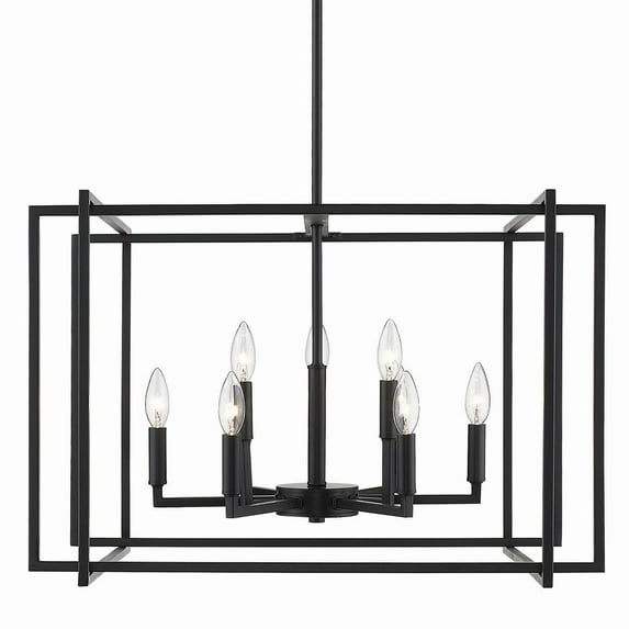 Tribeca 9-Light Chandelier in Black with Black Accents