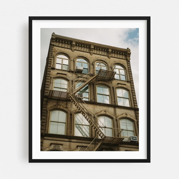 Tribeca Architectural 01 - Manhattan New York Photography Architecture Cityscape Vintage Black Framed Wall Art Print 6 x 8 inches