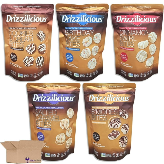 Drizzilicious Mini Rice Cake Bites Variety Pack 4 Ounce Bag