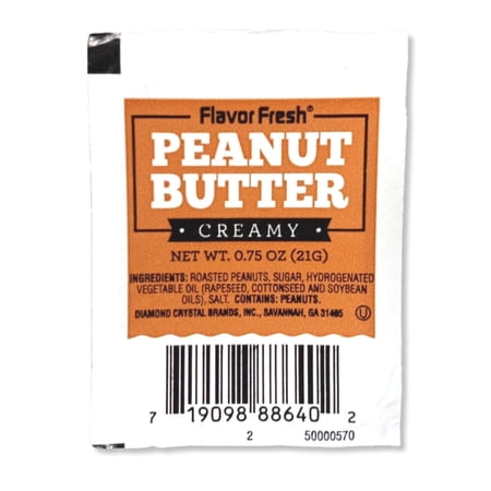 Fresh Creamy Single Serve Peanut Butter Value Pack by .75 Oz Cup | Pack of 50
