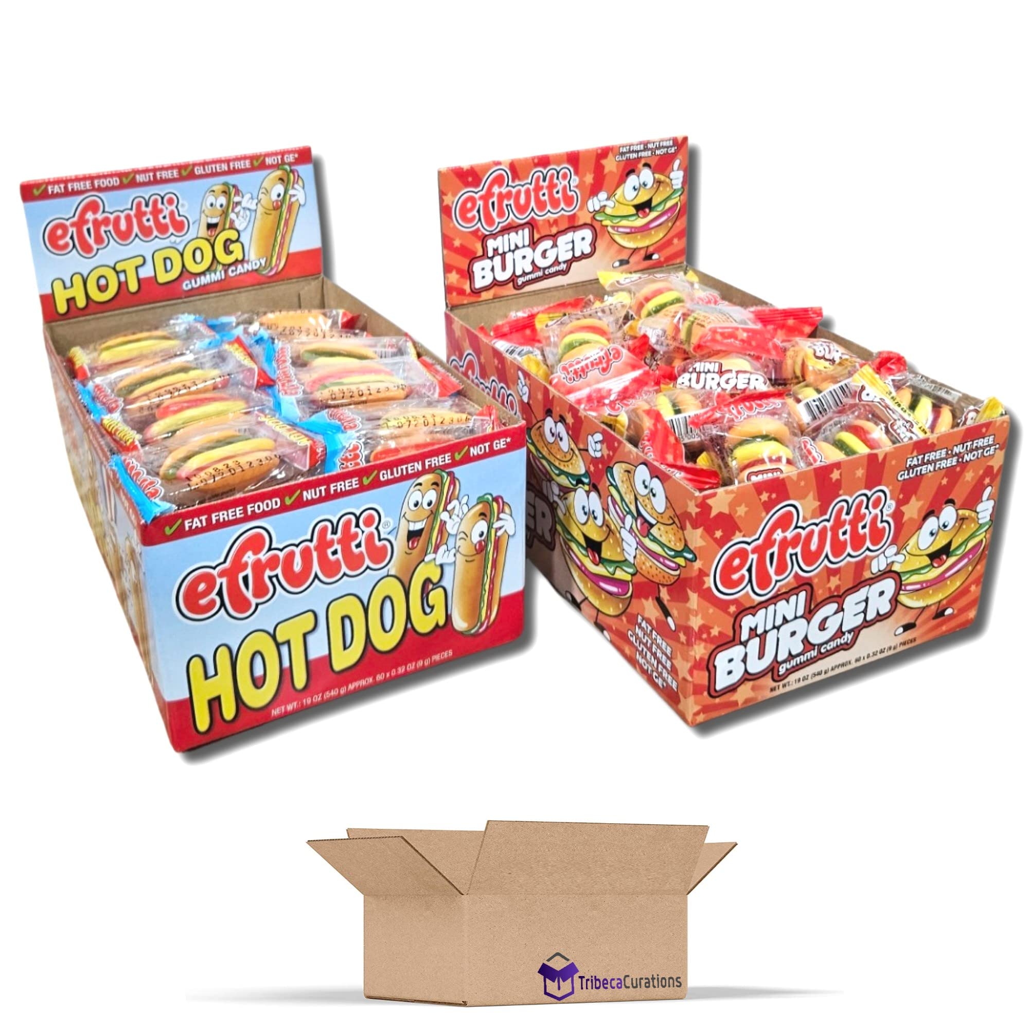 Tribeca Curations Hamburger & Hot Dog Gummy Candy Combo Pack 60