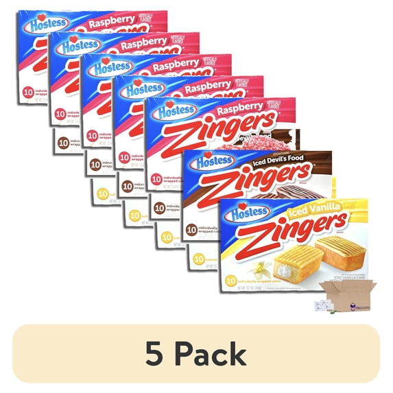 Zinges Raspberry (5 pack) Hostess Zingers Combo | Raspberry, Iced Devil's Food & Iced ...
