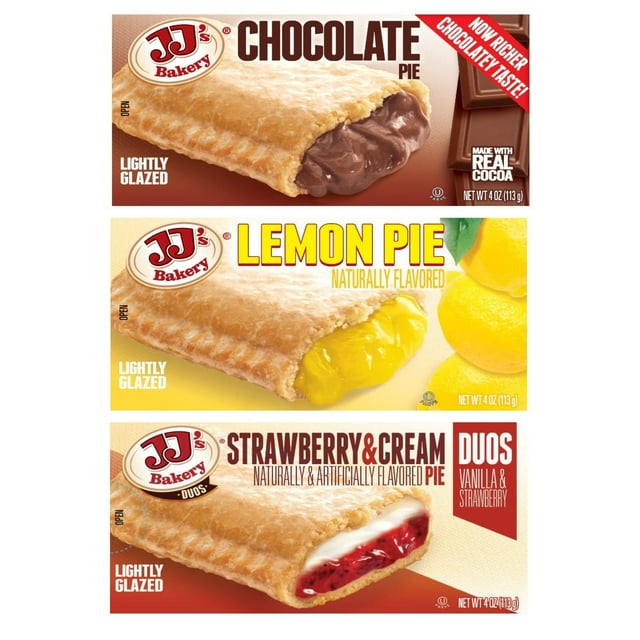 JJ's Bakery Pies Variety Pack (Chocolate / Strawberry Cream / Lemon