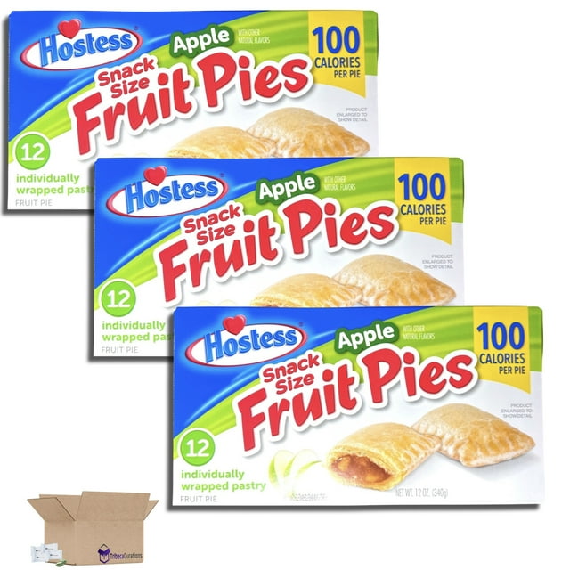 Hostess Snack Size 100 Calorie Mini Fruit Pies 12 Count Box Apple