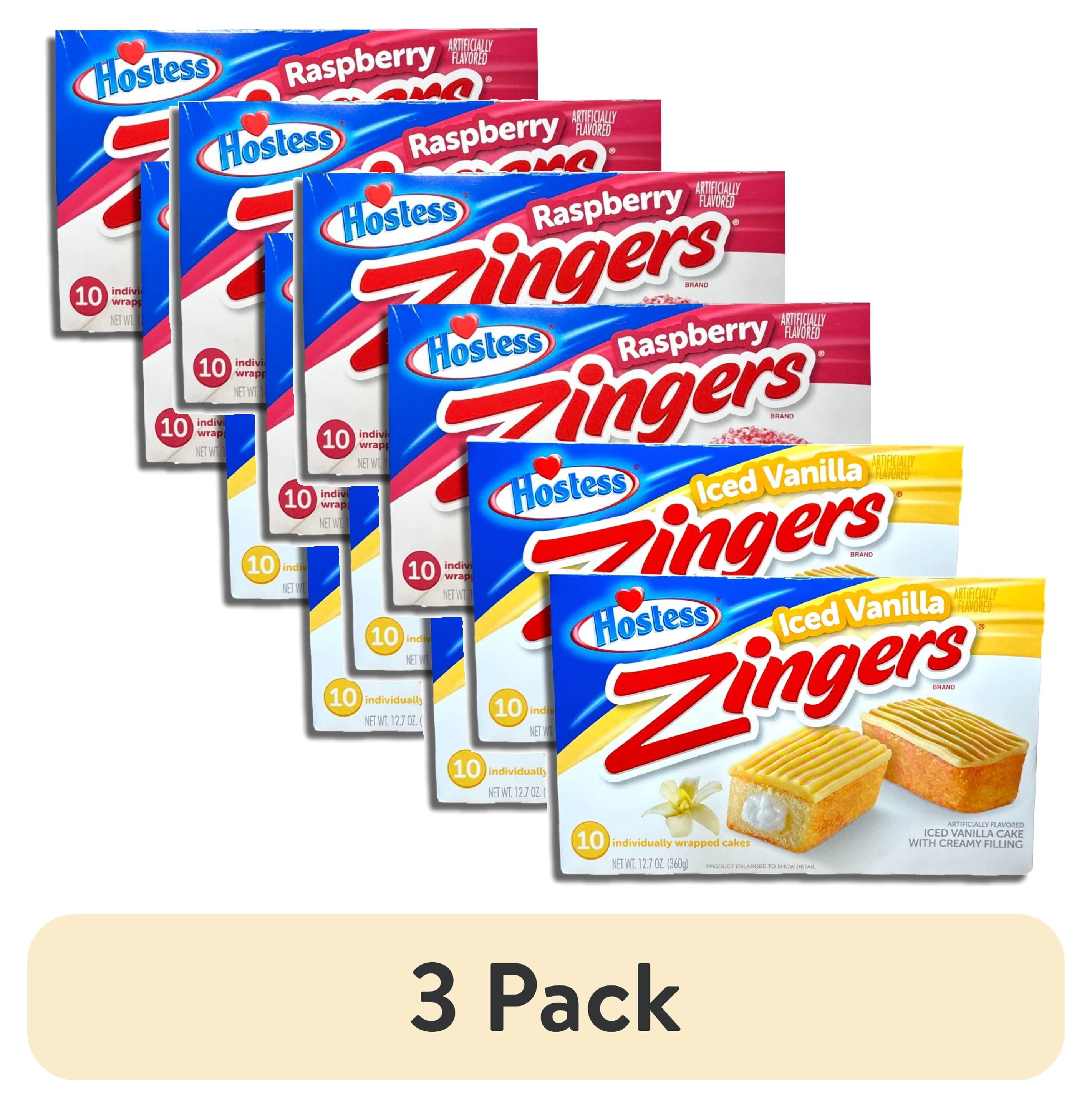 Zinges Raspberry (3 pack) Hostess Zingers Combo | Iced Vanilla & Raspberry | 12.7 Ounce ...