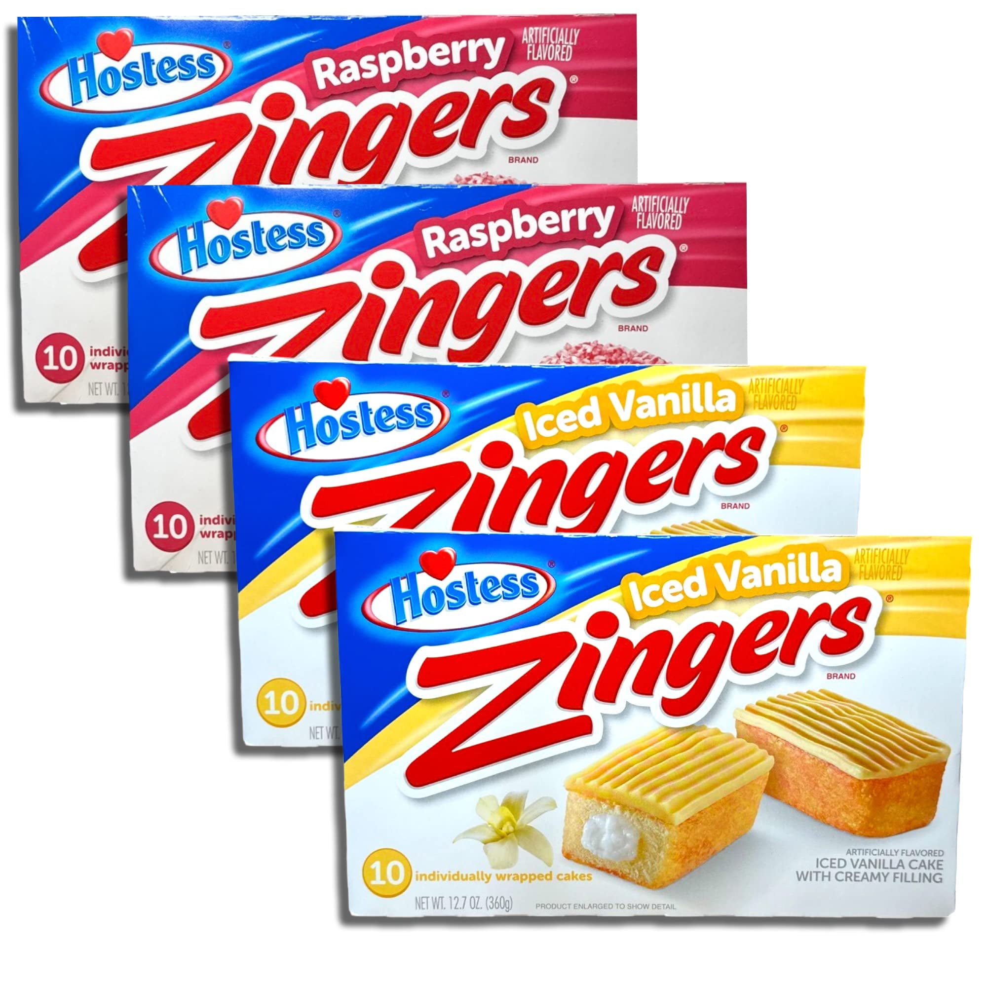 Hostess Zingers Combo Iced Vanilla & Berry 12.7 Ounce Four 10