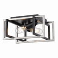 thumbnail image 1 of Golden Lighting Tribeca 2-light Flush Mount in Matte Black and Pewter Accents, 1 of 7