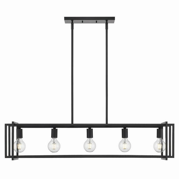 Tribeca Linear Pendant in Black with Black Accents