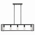 thumbnail image 1 of Golden Lighting Tribeca 5-Light Linear Pendant in Matte Black with Pewter Accents, 1 of 9
