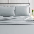 thumbnail image 1 of Tribeca Living  1000 Thread Count Egyptian Cotton Extra Deep Pocket Bed Sheet Set Queen - Mist/Grey, 1 of 5