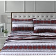 thumbnail image 1 of Tribeca Living 170-GSM Soft Flannel Extra Deep Pocket Bed Sheet Set with Oversized Flat comfy stripe Twin Flannel Striped Casual, 1 of 5