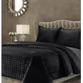 thumbnail image 1 of Tribeca Living Florence Velvet Oversized Solid Quilt Set King Black, 1 of 5