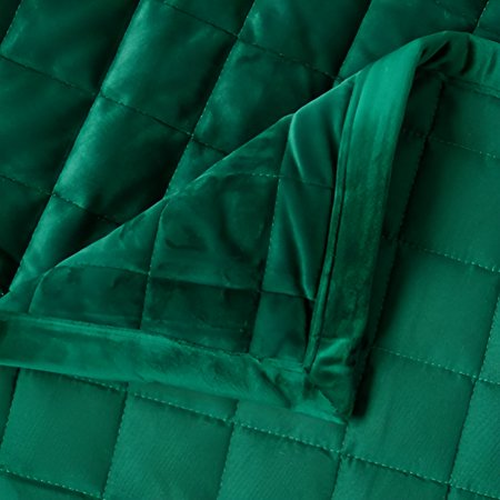 Tribeca Living Florence Velvet Oversized Solid Quilt Set King Emerald Green