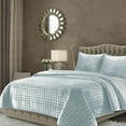 thumbnail image 1 of Tribeca Living Florence Velvet Oversized Solid Quilt Set King Haze Blue, 1 of 4