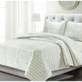 thumbnail image 1 of Tribeca Living Florence Velvet Oversized Solid Quilt Set King Ivory, 1 of 5