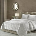 thumbnail image 1 of Tribeca Living Florence Velvet Oversized Solid Quilt Set Queen Silver, 1 of 4