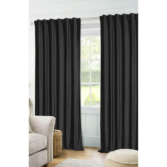 Tribeca Living Luxury Velvet Room Darkening Window Curtains - Solid Colors, 2 Panels 50 x 84 - Steel Grey