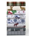 thumbnail image 1 of Tribeca Living Plaid Moose Printed Flannel Extra Deep Pocket Sheet Set King, 1 of 2