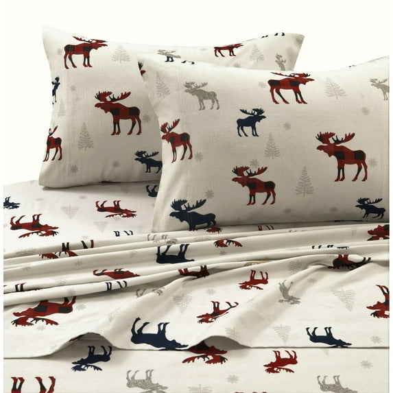 Cozy Flannel Novelty and Holiday Printed Extra Deep Pocket Sheet Set