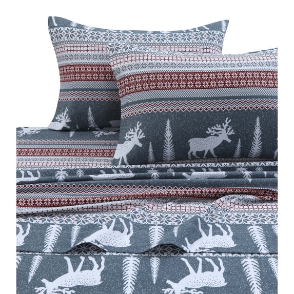 Cozy Flannel Novelty and Holiday Printed Extra Deep Pocket Bed Sheet Set