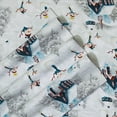 thumbnail image 1 of Tribeca Living Snowman Printed Flannel Printed Extra Deep Pocket Sheet Set Cal King Navy Red, 1 of 3
