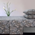 thumbnail image 1 of Tribeca Living Soft 170-GSM Cotton Flannel Printed Extra Deep Pocket Sheet Set Camilla Green Full Flannel, Cotton Paisley, 1 of 5