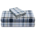 thumbnail image 1 of Tribeca Living Solid or Printed 300 Thread Count Cotton Percale Extra Deep Pocket Sheet Set Twin - Tribeca Plaid, 1 of 5
