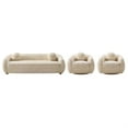 thumbnail image 1 of Tribeca Sofa and Accent Chairs with Solid Wood Frame in Cream - Set of 3, 1 of 17