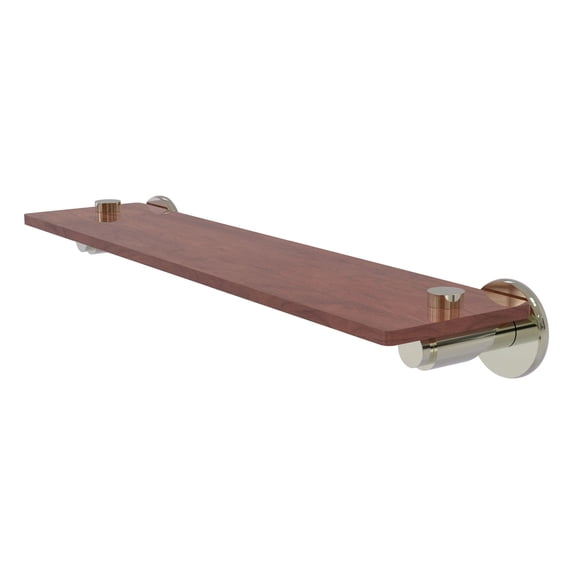 Tribecca Collection Solid IPE Ironwood Shelf - Polished Nickel / 22 Inch