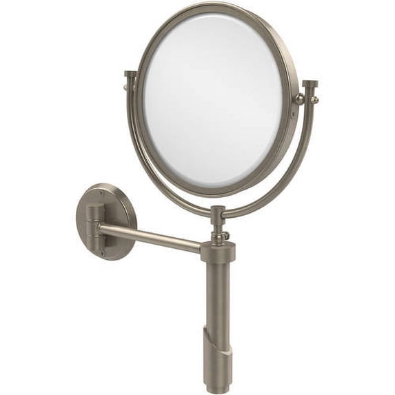 Tribecca Collection Wall Mounted Make-Up Mirror 8 Inch Diameter - Antique Pewter / 5X
