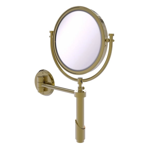 Tribecca Collection Wall Mounted Make-Up Mirror 8 Inch Diameter - Unlacquered Brass / 5X