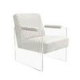 thumbnail image 1 of Tribecca Modern Acrylic & Velvet Accent Chair in Ivory, 1 of 1