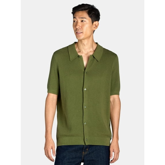 Tribekka 44 Men's Cotton Seed Stitch Button Front Polo Shirt, Sizes XS-2XL