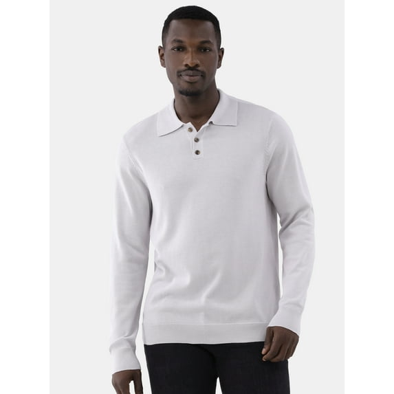 Tribekka 44 Men's Button Polo Shirt with Long Sleeves, Sizes XS-3XL