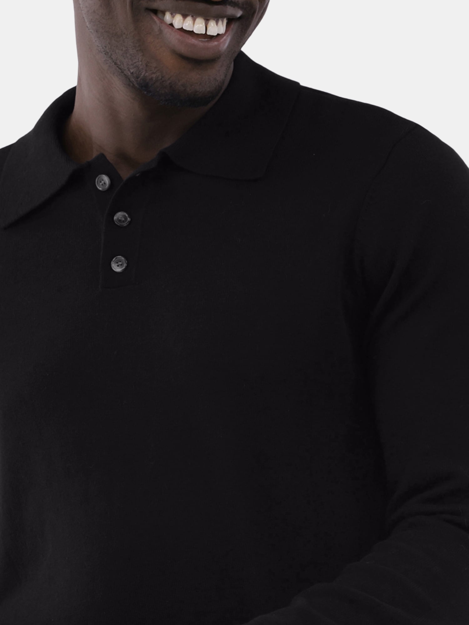 Tribekka 44 Men's Long-Sleeve Button Polo Shirt, Cotton/Acrylic