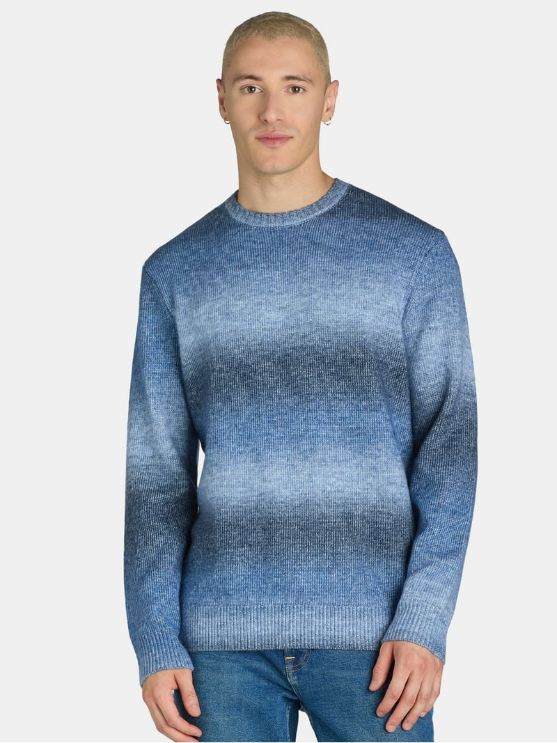 Tribekka 44 Men's Ombre Stripe Crewneck Sweater XS-3XL, Soft Knit