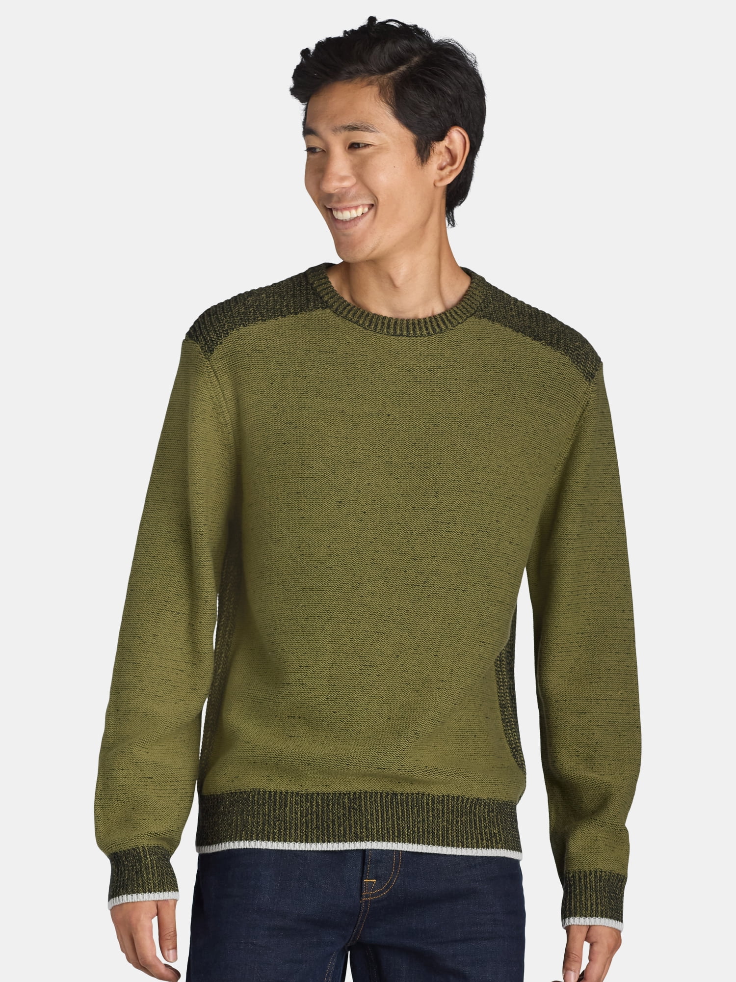 Tribekka 44 Men's Long Sleeve Washed Dye Crewneck Sweater