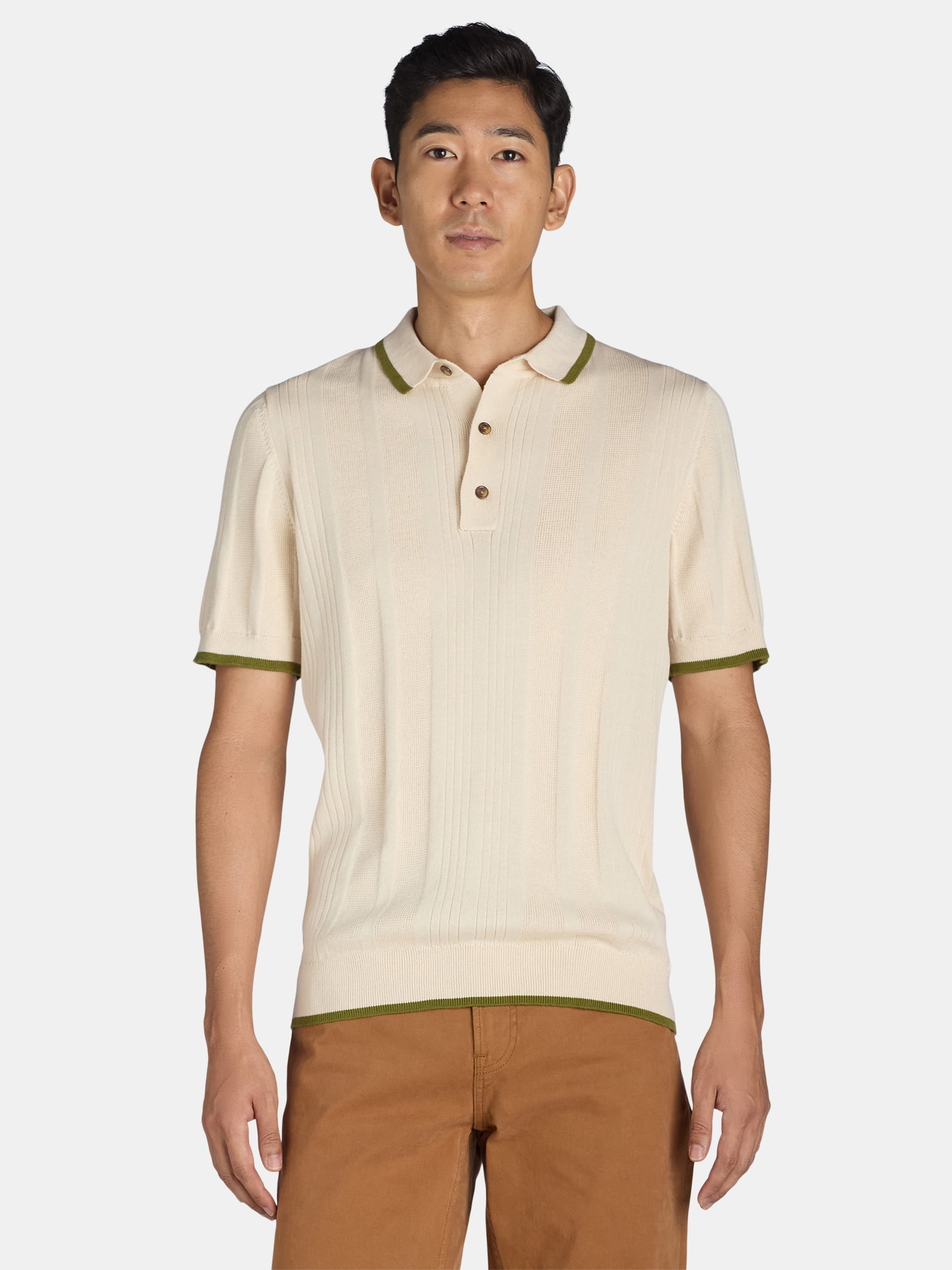 Tribekka 44 Men's Ribbed Polo Sweater Short Sleeves XS-2XL