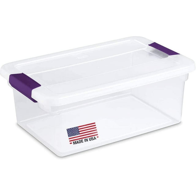 Tribello Clear Plastic Storage Bins with Lids Stackable Storage Bins