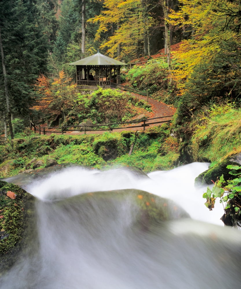 Triberg Waterfall in autumn Black Forest Baden-Wurttemberg Germany Canvas Art - Panoramic Images (36 x 12)