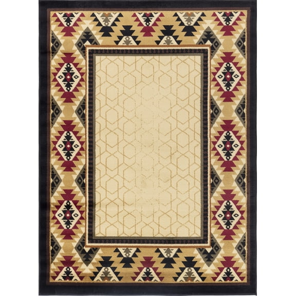 Tribes GC_YLS4007 Cream 7 ft. 10 in. x 10 ft. 3 in. Southwest Area Rug