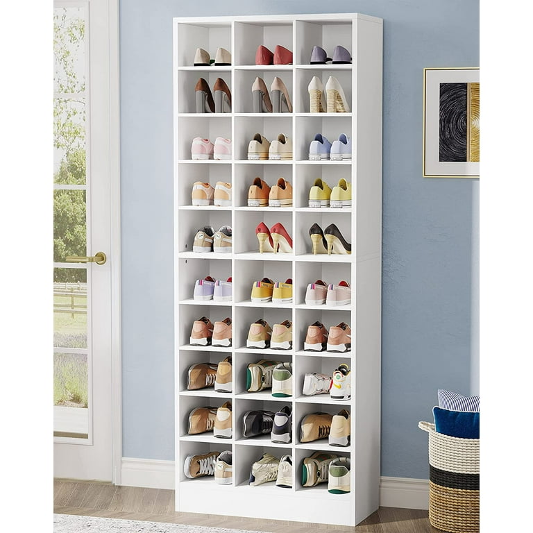 Tribesigns Shoe Cabinet for Entryway, 8-Tier Tall Shoe Shelf Shoes Rack  Organizer, Wooden Shoe Storage Cabinet for Hallway, Closet, Living Room 