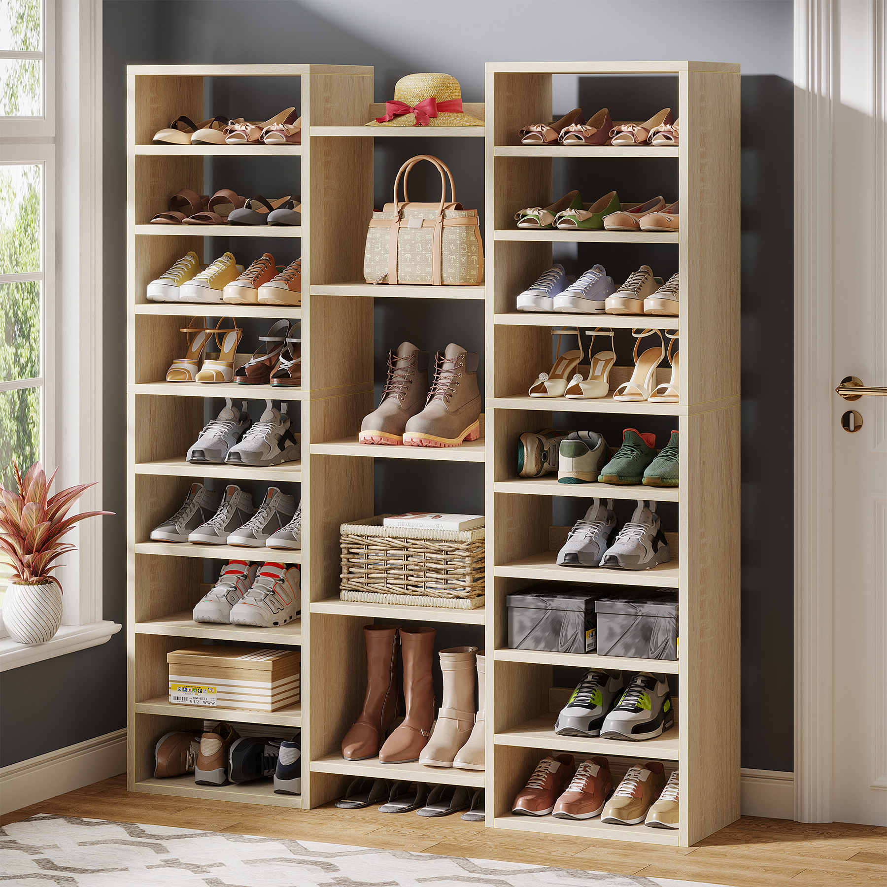 Tribesigns 14 Tier Shoe Rack 59 In White Shoe Shelf With 22 Open Tribesigns 14 Tier Shoe Rack 59 In White Shoe Shelf With 22 Open