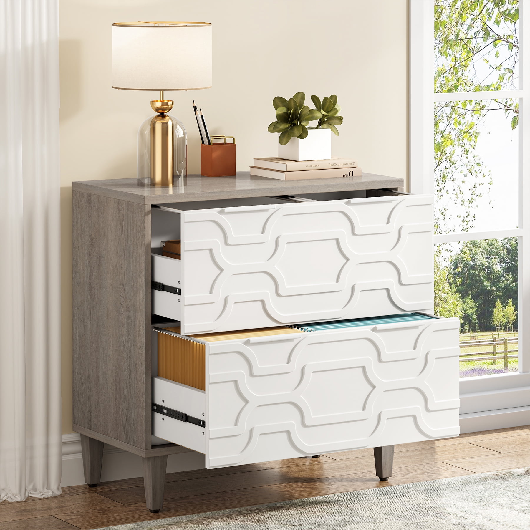 Tribesigns 2-Drawer Lateral File Cabinet for A4, Letter, and Legal ...