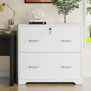 Tribesigns 2-Drawer Lateral Filing Cabinet with Lock for Home Office, White