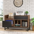 thumbnail image 1 of Tribesigns 2 Drawers File Cabinet, 39 inch Lateral Filing Cabinet with Open Storage Shelves for Home Office, Rustic Brown, 1 of 7