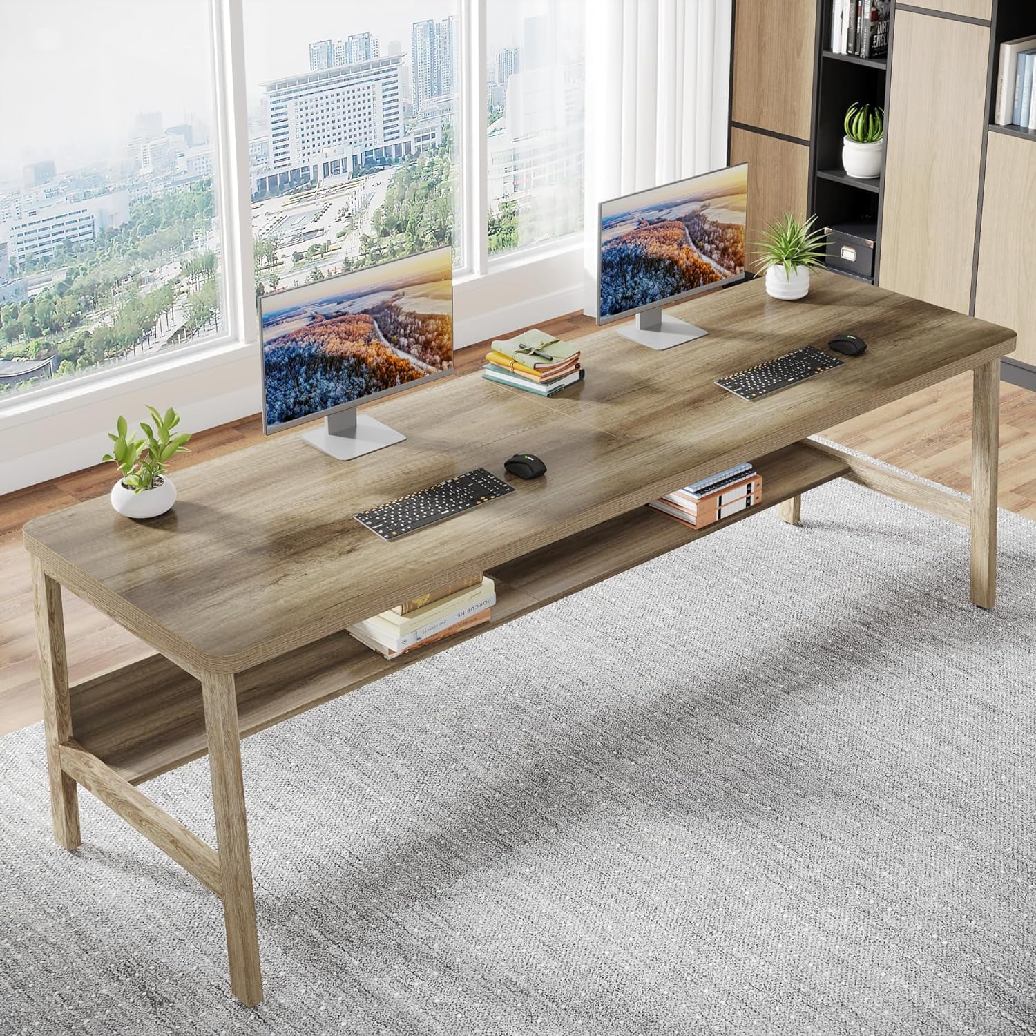 Tribesigns 2 Person Desk, 78.7 Inches Extra Long Computer Desk with